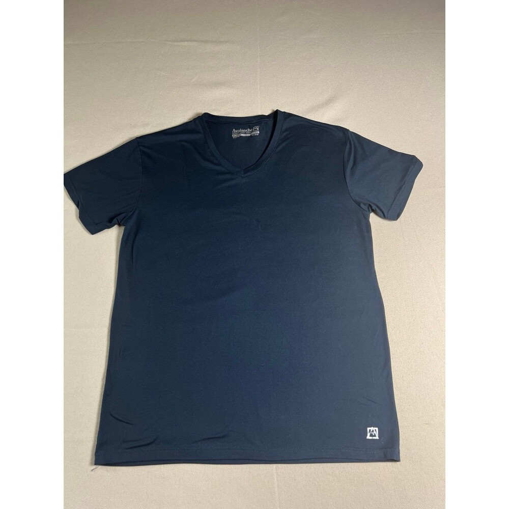 Avalanche Outdoor Supply Company Men's V-neck T-shirt in Navy Blue & size XL